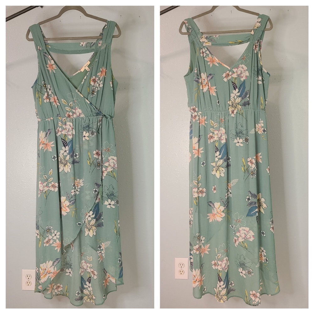 Serein green floral dress size large